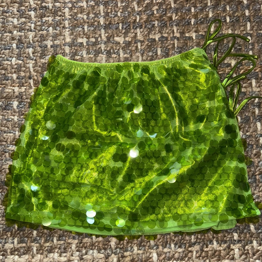 FINAL PRICE ❤️‍🔥 NWOT GREEN SEQUIN MINI SKIRT SIZE SMALL - Picture 12 of 14